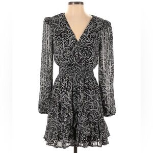 AQUA asymmetrical ruffle mini dress